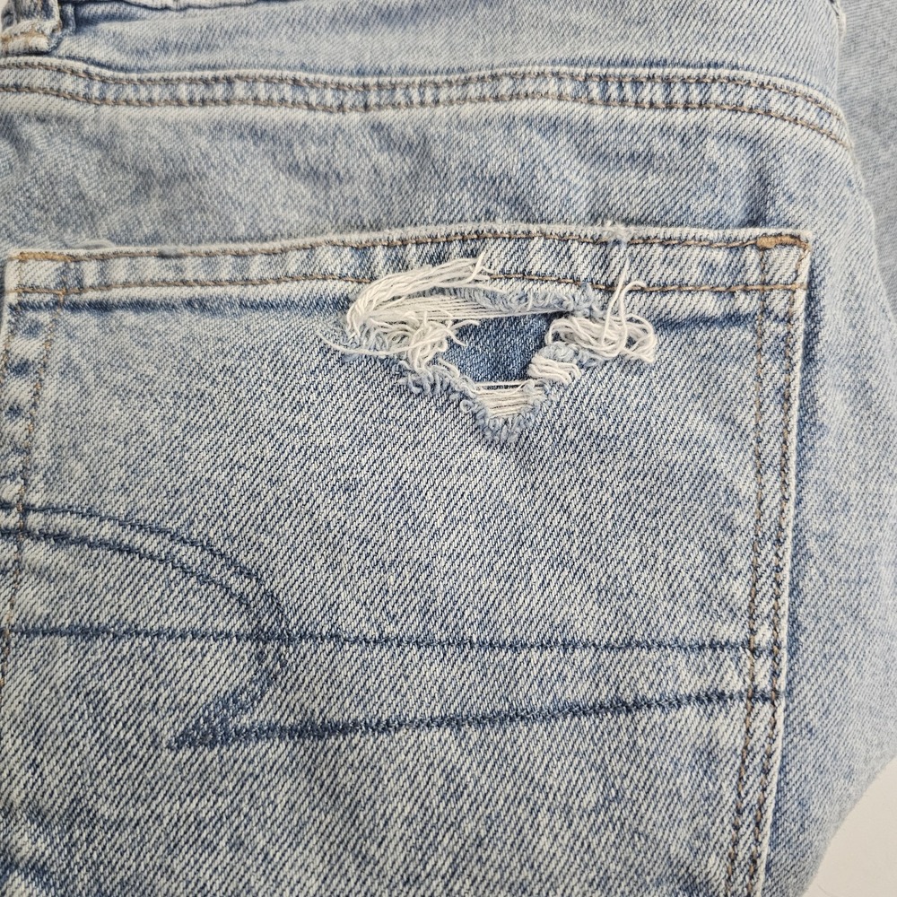 American Eagle Strigid Mom Jean Denim Size 12 Distressed Thrashed - Picture 8 of 10